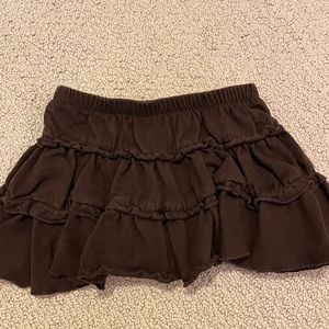 Brown ruffle skirt with diaper cover size 12M.